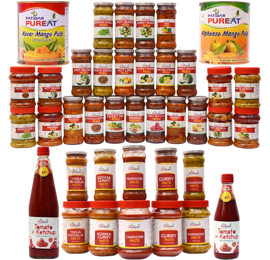 Patidar Agro - Pickle, Mango Pulp, Tomato Ketchup, Chutney, Paste Manufacturer & Exporter